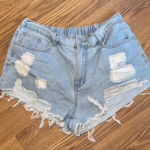 Distressed Jean shorts